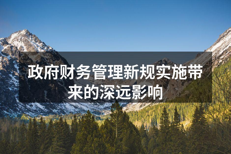政府财务管理新规实施带来的深远影响